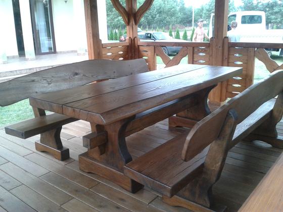 Altana drewniana wolnostojąca, AW017, wymiar 4x5m, kolor teak, pokrycie gont czerwony, dach 4S, barierka B04, realizacja Ciesielnia, zdjęcie 5