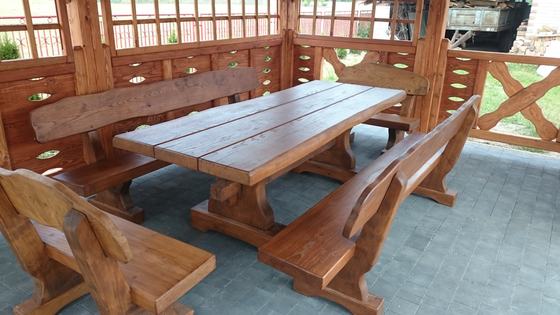 Altana drewniana wolnostojąca, AW031, wymiar 4x6m, kolor teak, pokrycie gont czarny, dach 4S, barierka B04, realizacja Ciesielnia, zdjęcie 5