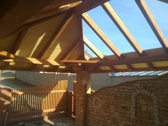 Altana drewniana z grillem, AG015, wymiar 3,2x4,6m, kolor kasztan, dach 4S, barierka brak, realizacja Ciesielnia, zdjęcie 5