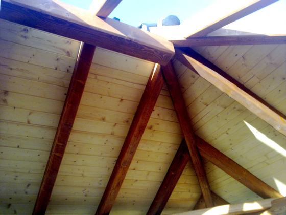 Altana drewniana z grillem, AG015, wymiar 3,2x4,6m, kolor kasztan, dach 4S, barierka brak, realizacja Ciesielnia, zdjęcie 8