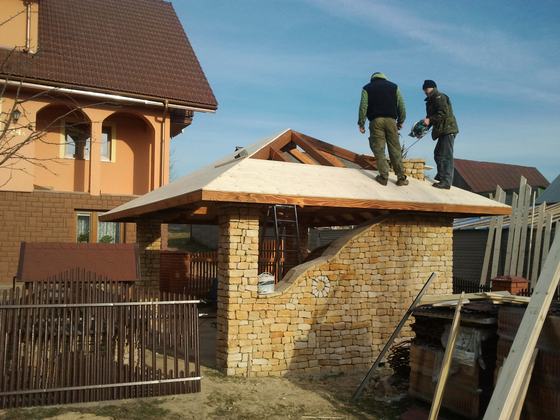 Altana drewniana z grillem, AG015, wymiar 3,2x4,6m, kolor kasztan, dach 4S, barierka brak, realizacja Ciesielnia, zdjęcie 13