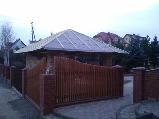 Altana drewniana z grillem, AG015, wymiar 3,2x4,6m, kolor kasztan, dach 4S, barierka brak, realizacja Ciesielnia, zdjęcie 16
