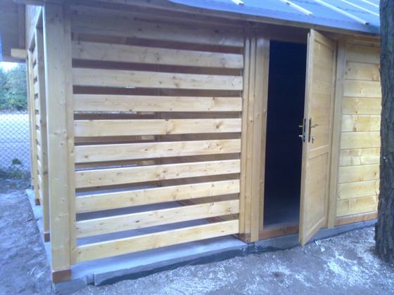 Drewutnia lub konstrukcja użytkowa z drewna, DU011, wymiar 4,1x6m, kolor sosna, dach 2S, barierka B01+PELNA-SCIANA, realizacja Ciesielnia, zdjęcie 4