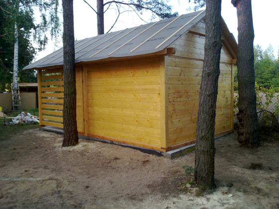 Drewutnia lub konstrukcja użytkowa z drewna, DU011, wymiar 4,1x6m, kolor sosna, dach 2S, barierka B01+PELNA-SCIANA, realizacja Ciesielnia, zdjęcie 9