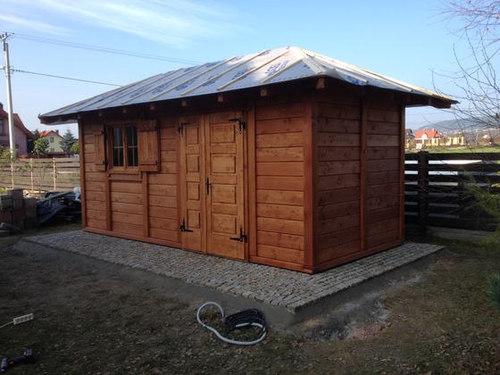 Drewutnia lub konstrukcja użytkowa z drewna, DU013, wymiar 3x4m, kolor pinia, dach 4S, ściany pelne sciany, realizacja Ciesielnia, zdjęcie 2