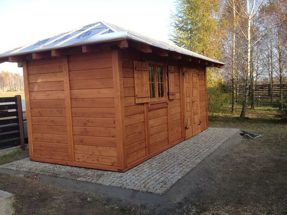 Drewutnia lub konstrukcja użytkowa z drewna, DU013, wymiar 3x4m, kolor pinia, dach 4S, ściany pelne sciany, realizacja Ciesielnia, zdjęcie 4