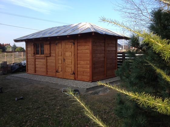 Drewutnia lub konstrukcja użytkowa z drewna, DU013, wymiar 3x4m, kolor pinia, dach 4S, ściany pelne sciany, realizacja Ciesielnia, zdjęcie 6