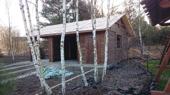 Garaż drewniany lub wiata garażowa, G006, wymiar 5,5x8m, kolor palisander, dach 2S, realizacja Ciesielnia, zdjęcie 2