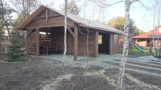 Garaż drewniany lub wiata garażowa, G006, wymiar 5,5x8m, kolor palisander, dach 2S, realizacja Ciesielnia, zdjęcie 4