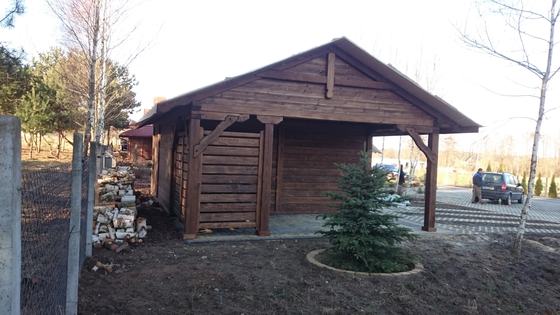 Garaż drewniany lub wiata garażowa, G006, wymiar 5,5x8m, kolor palisander, dach 2S, realizacja Ciesielnia, zdjęcie 6