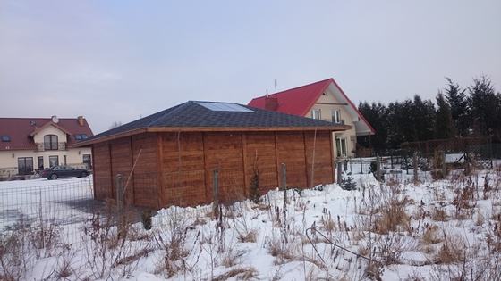 Garaż drewniany lub wiata garażowa, G007, wymiar 6,5x9m, kolor orzech, pokrycie gont szary, dach 4S, rodzaj zamkniety, realizacja Ciesielnia, zdjęcie 9