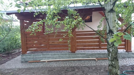 Garaż drewniany lub wiata garażowa, G008, wymiar 4x7m, kolor kasztan, pokrycie blacha, dach 1S, rodzaj otwarty, realizacja Ciesielnia, zdjęcie 5
