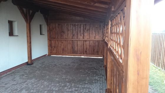 Garaż drewniany lub wiata garażowa, G010, wymiar 4x7m, pokrycie gont czerwony, dach 1S, rodzaj otwarty, realizacja Ciesielnia, zdjęcie 6