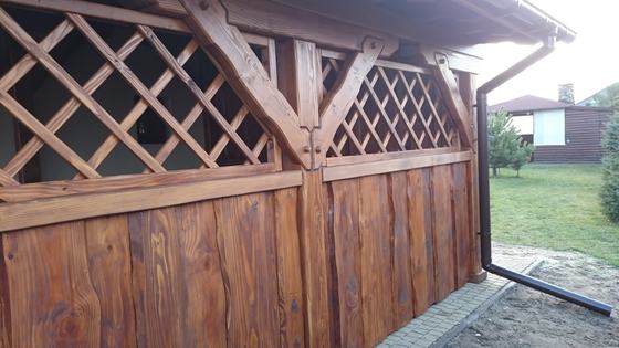 Garaż drewniany lub wiata garażowa, G010, wymiar 4x7m, pokrycie gont czerwony, dach 1S, rodzaj otwarty, realizacja Ciesielnia, zdjęcie 8