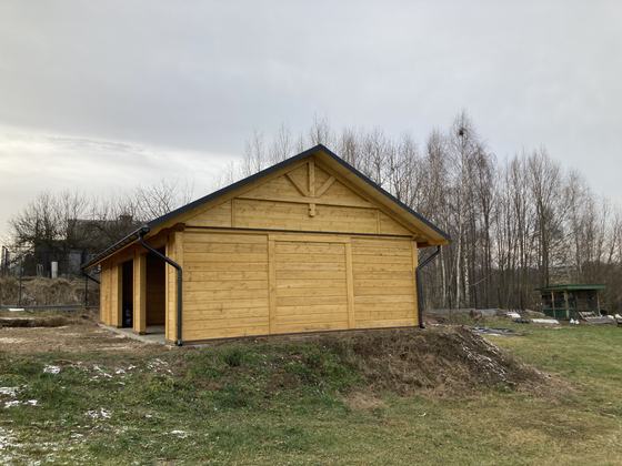 Garaż drewniany lub wiata garażowa, G019, wymiar 6,5x12,5m, kolor dąb, pokrycie blacha, dach 2S, rodzaj zamkniety, realizacja Ciesielnia, zdjęcie 5