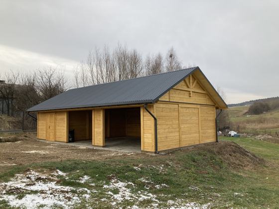 Garaż drewniany lub wiata garażowa, G019, wymiar 6,5x12,5m, kolor dąb, pokrycie blacha, dach 2S, rodzaj zamkniety, realizacja Ciesielnia, zdjęcie 8