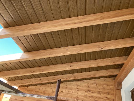 Garaż drewniany lub wiata garażowa, G024, wymiar 3,2x5,6m, kolor teak, pokrycie blacha, dach 1S, rodzaj otwarty, realizacja Ciesielnia, zdjęcie 4