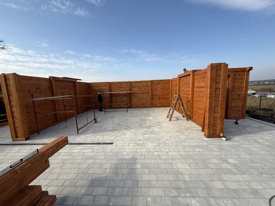 Garaż drewniany lub wiata garażowa, G029, wymiar 6x12m, kolor teak, dach WS, realizacja Ciesielnia, zdjęcie 5