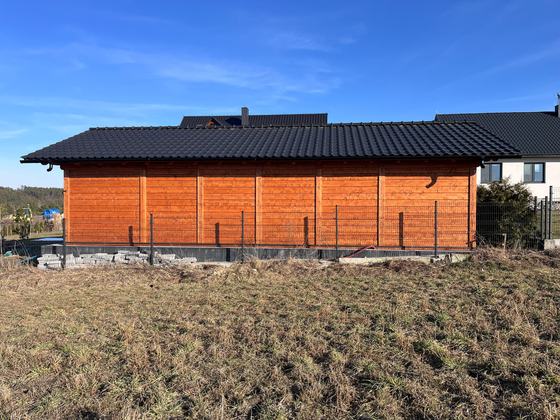 Garaż drewniany lub wiata garażowa, G029, wymiar 6x12m, kolor teak, dach WS, realizacja Ciesielnia, zdjęcie 9