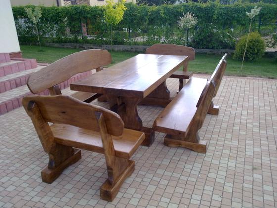 Meble ogrodowe drewniane, M005, realizacja Ciesielnia, zdjęcie 1